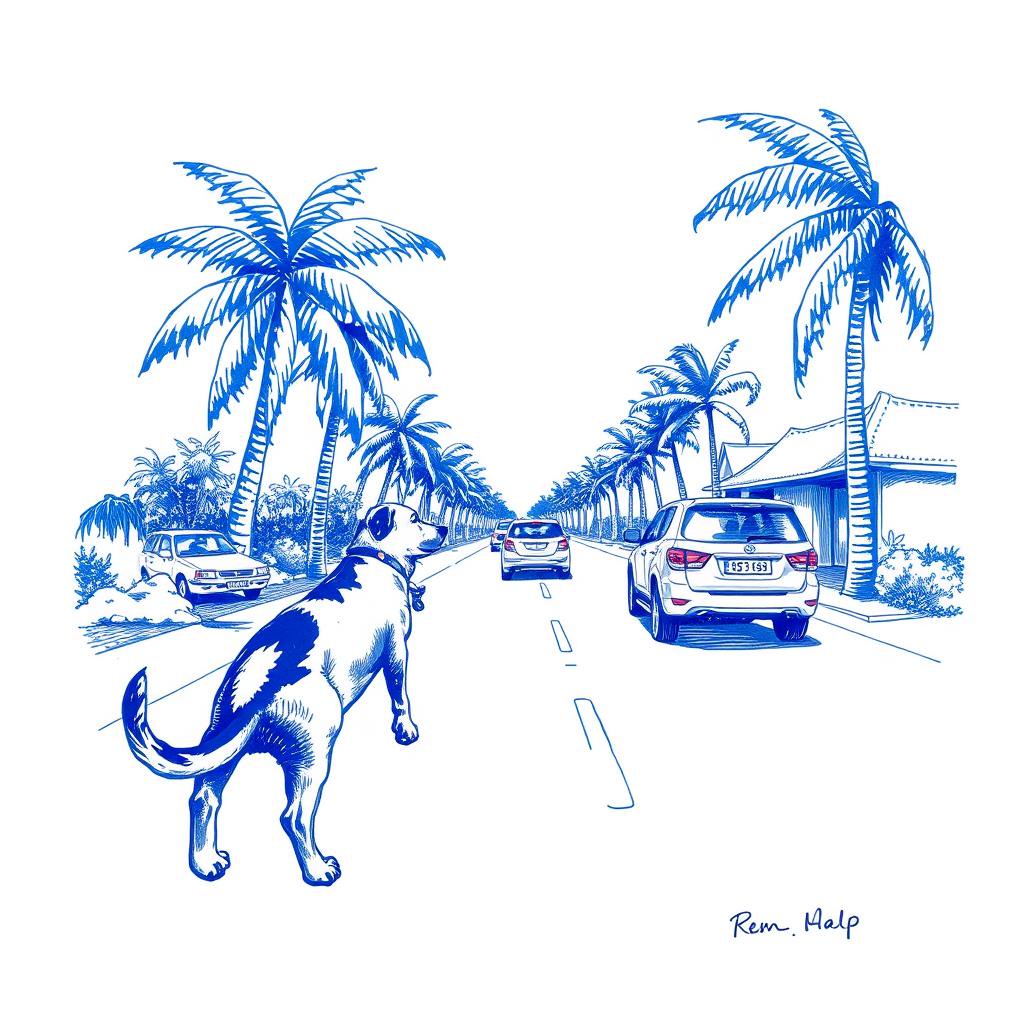 SOS chien écrasé sur la route des Tamarins