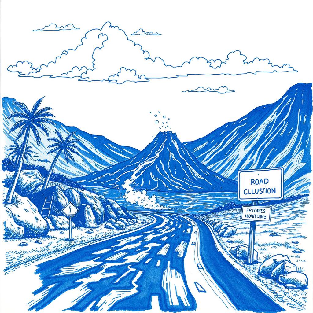 Le Piton de la Fournaise perturbe la circulation à La Réunion avec une nouvelle coulée de lave menaçant la RN2