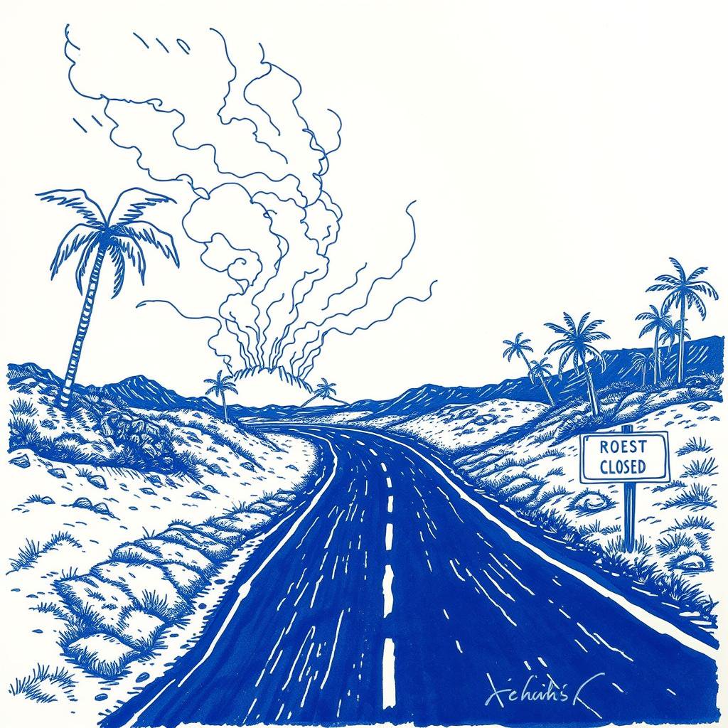 Fermeture de la route du volcan à La Réunion en raison de l'avancée de la coulée de lave