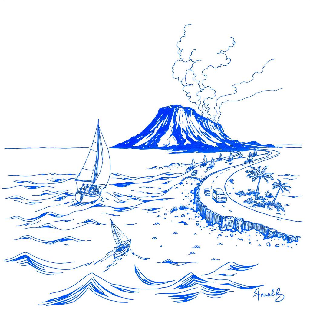 Course maritime intense et coulée de lave à La Réunion : les navigateurs en tête et les routes menacées