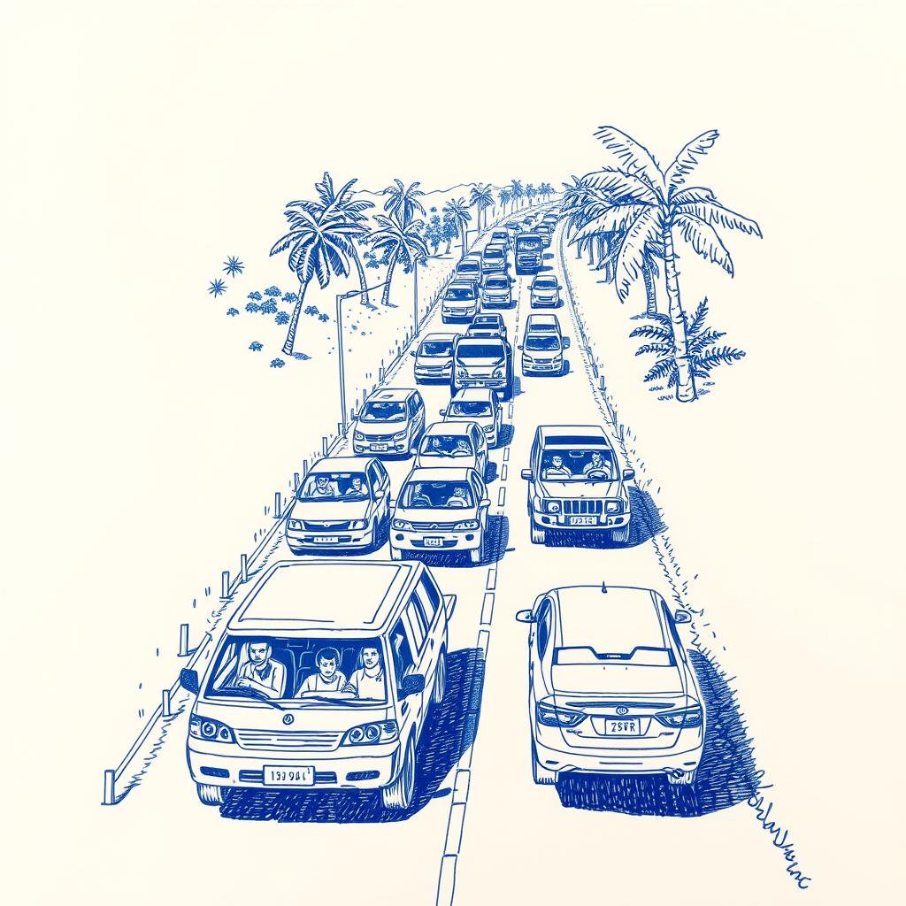 Embouteillages et stationnement sauvage sur la route des Laves à Bois Blanc