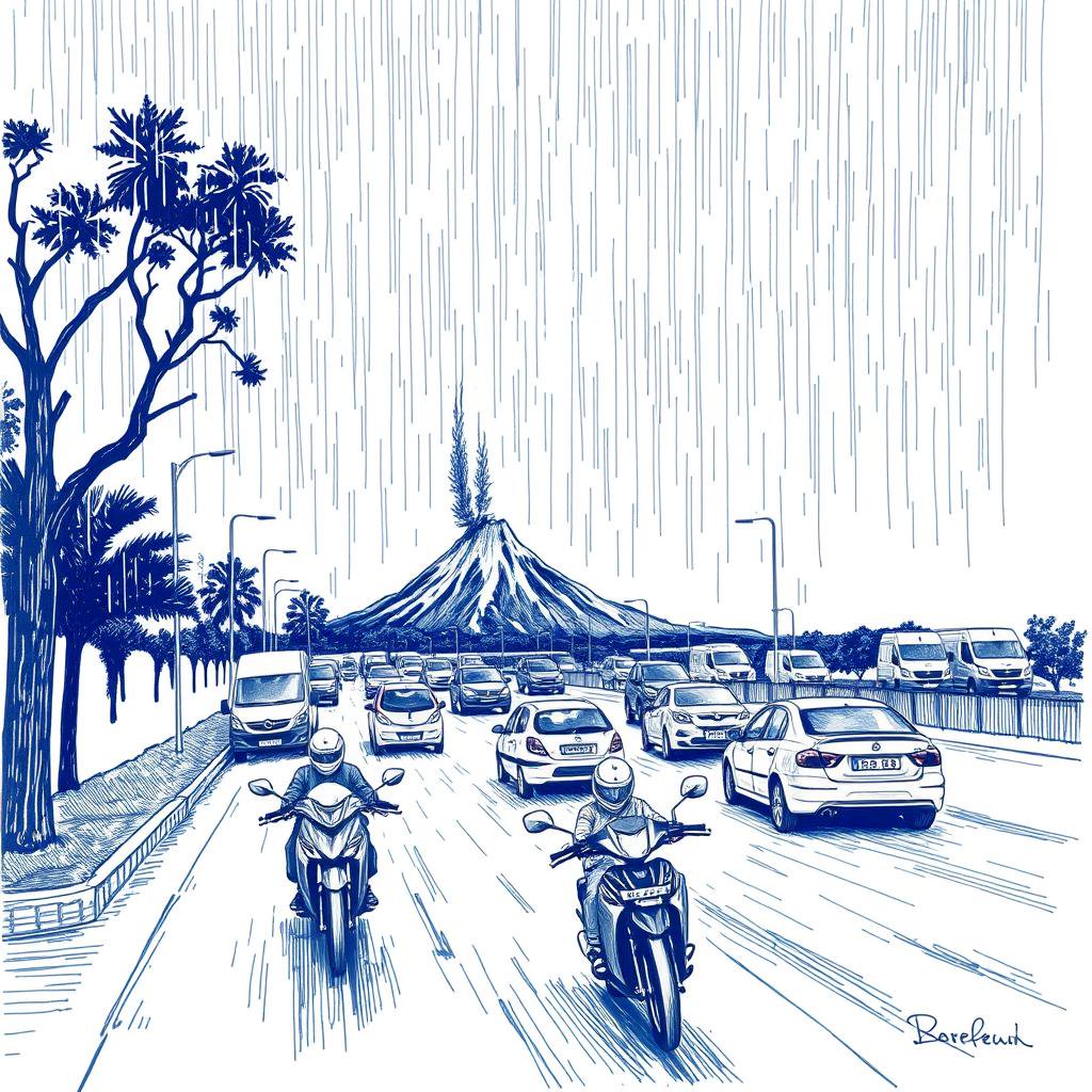 Importants embouteillages signalés aux abords du volcan à La Réunion