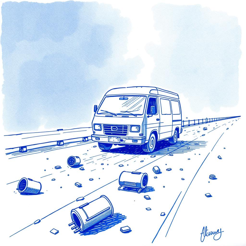 Dangers sur la 4 voies : fourgon en perdition