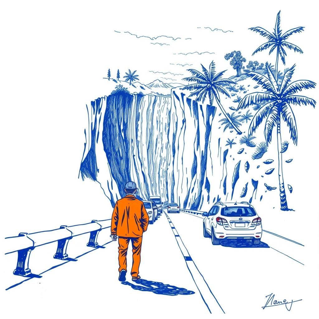 SOS Piéton en danger sur la 4 voies à Saint-Leu