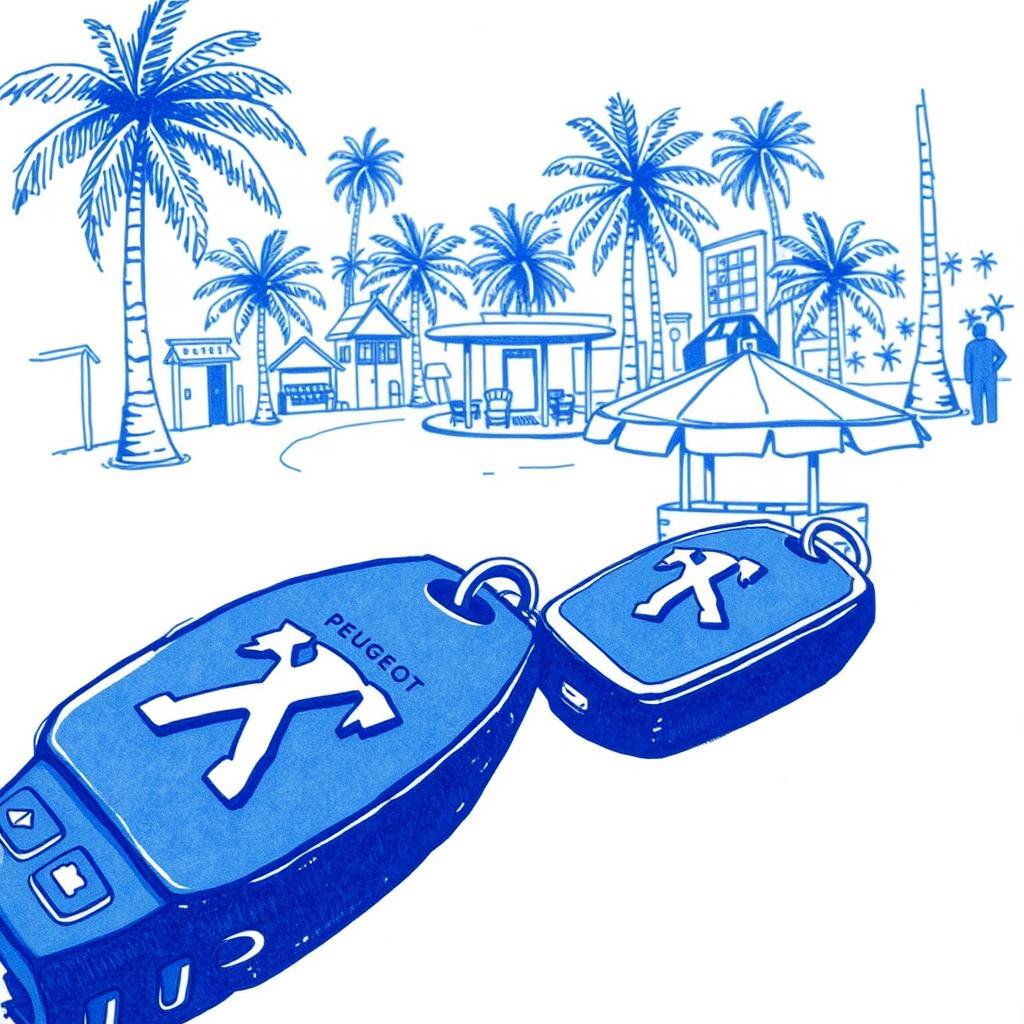 Clés de voiture Peugeot retrouvées au rond-point de la Possession