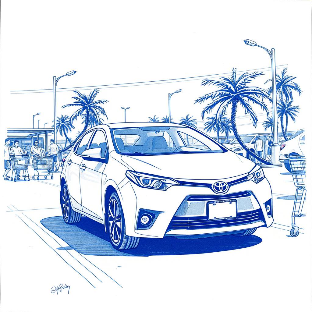 Vol éclair d'une Toyota Corolla sur le parking de Carrefour Grand Nord à La Réunion