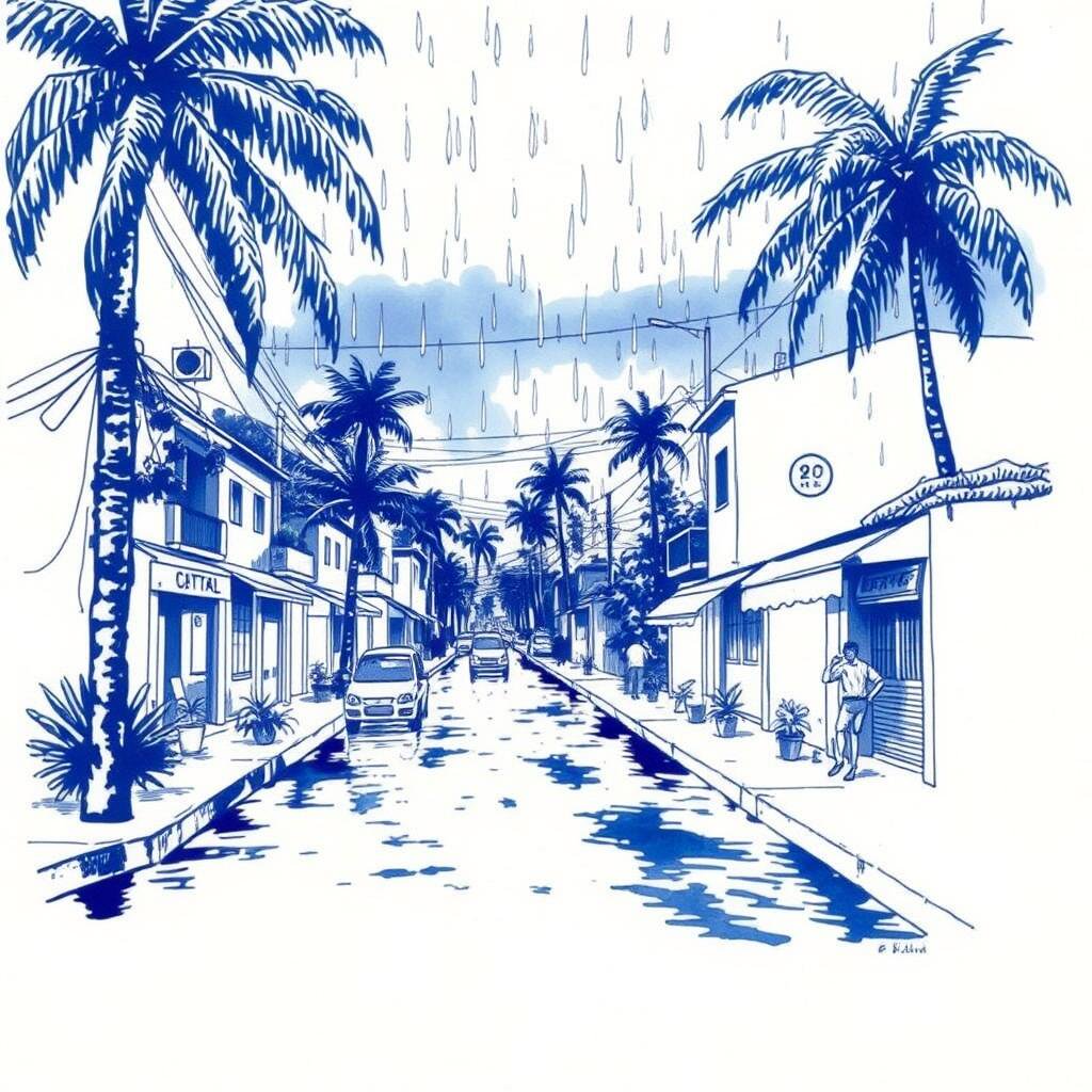 Forte pluie soudaine s'abat sur Le Tampon à La Réunion