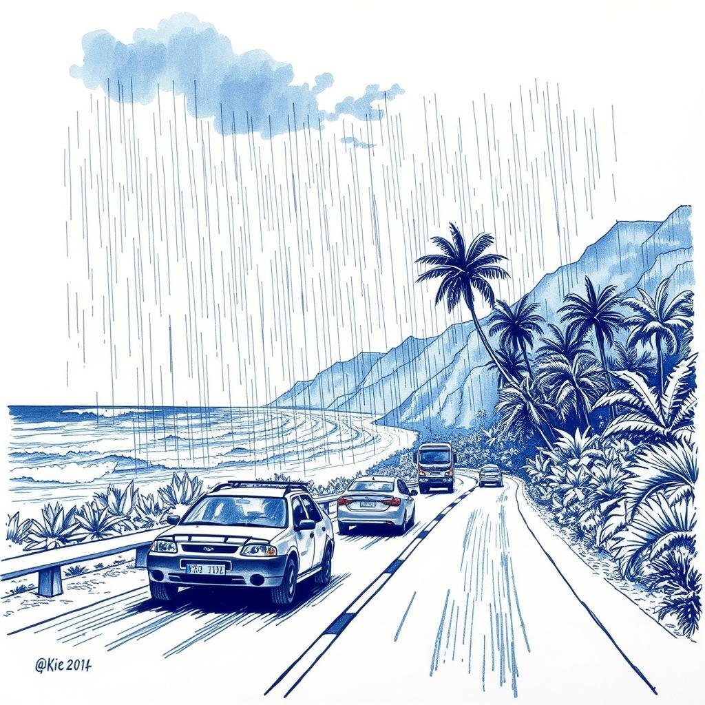 Vigilance forte pluie à La Réunion : prudence sur la route du Littoral
