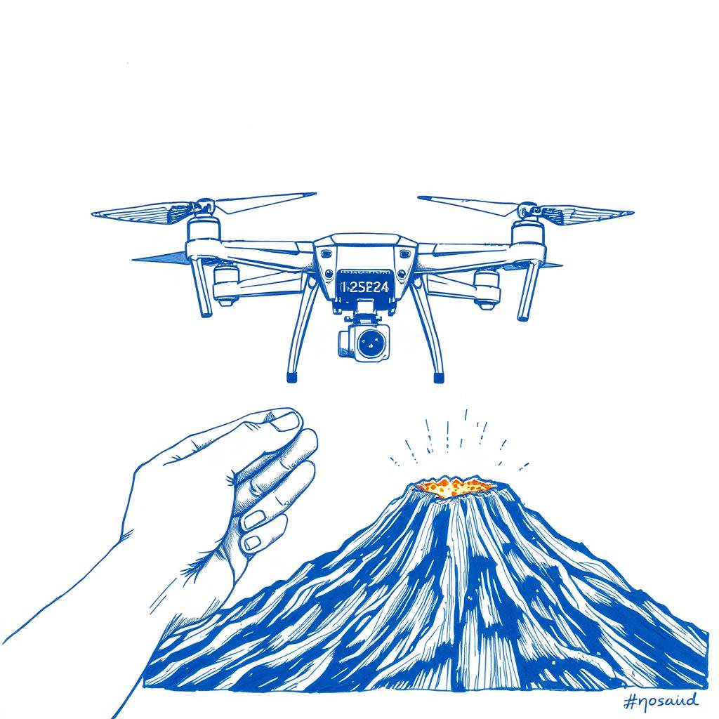 Drone perdu retrouvé près du volcan