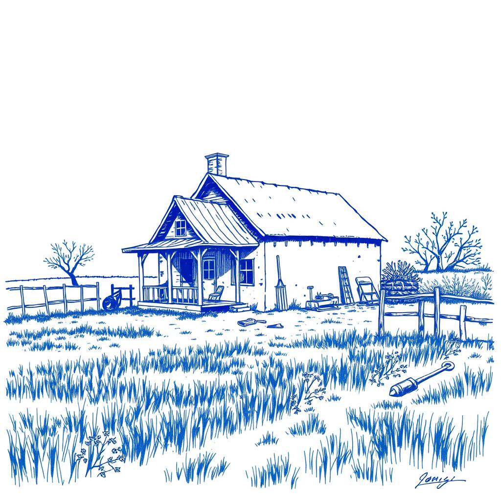 Réhabilitation d'une maison sur terrain agricole