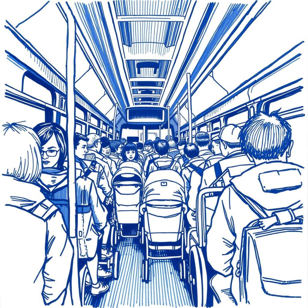 Problème de surcharge dans les bus citadins à cause des poussettes
