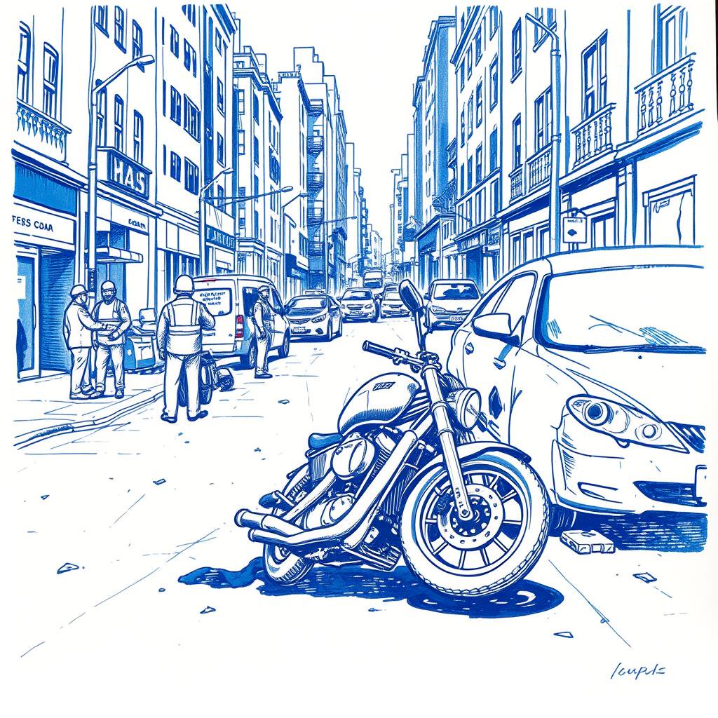 Accident entre une moto et un véhicule rue Maréchal Leclerc à Saint-Denis