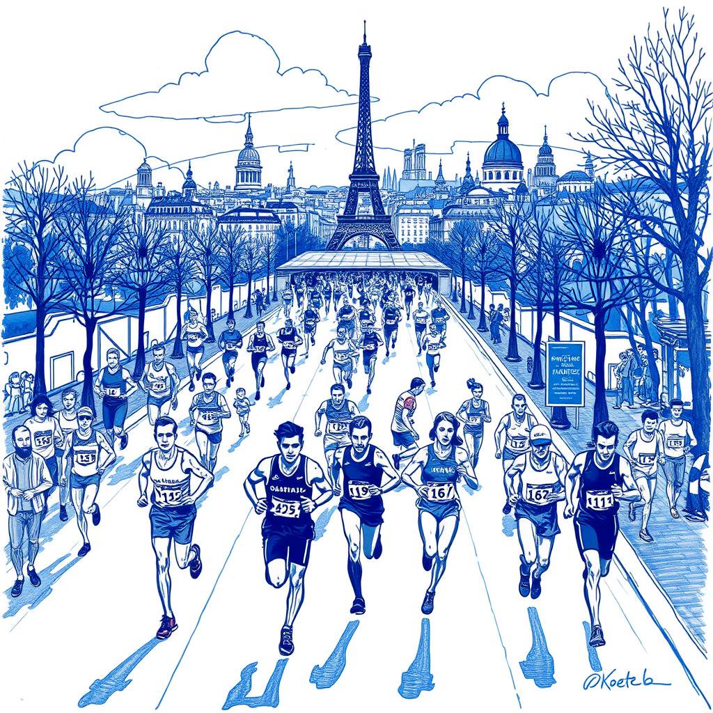 49e Marathon de Paris : des coureurs du monde entier s'élancent sur les 42,195 km de la capitale