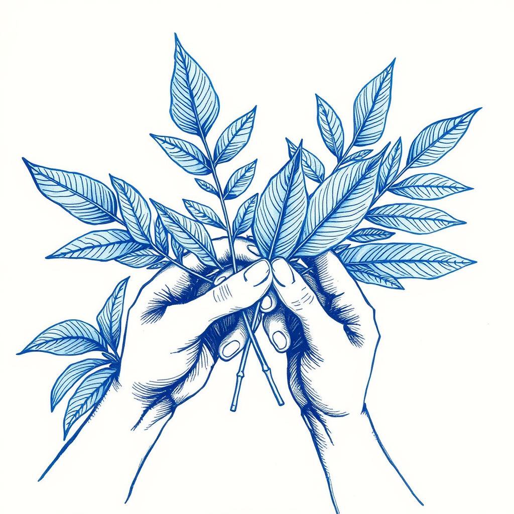 Recherche de feuilles d'ombrovade pour soins
