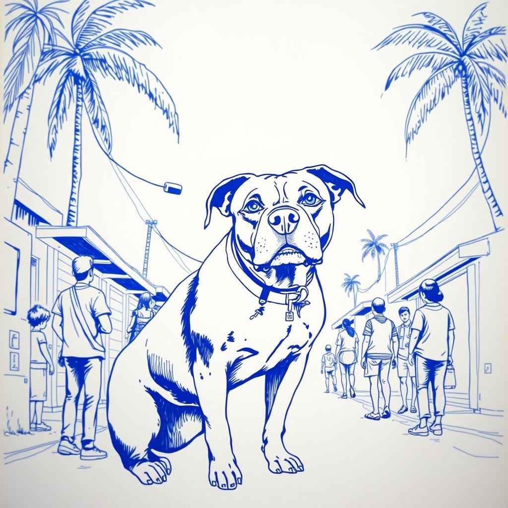 Pitbull en liberté à Saint-Gilles-le-Haut