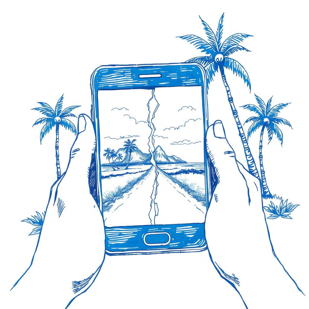 Téléphone Samsung bleu retrouvé entre Les Avirons et Saint-Louis
