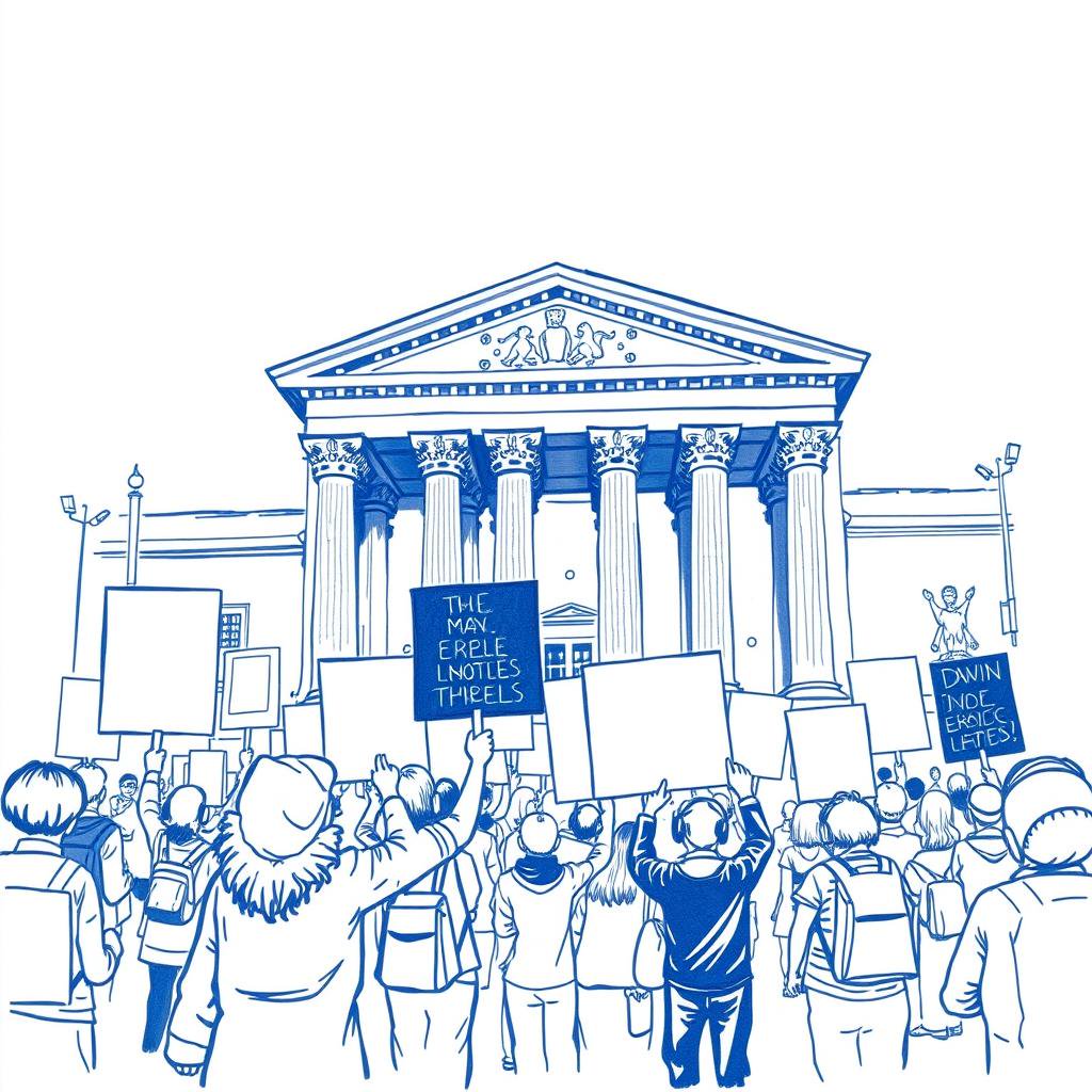Manifestation devant le tribunal de Saint-Pierre contre la réforme de la justice criminelle