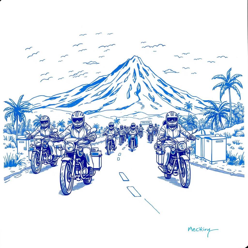 Motards solidaires contre le cancer : tour de l'île