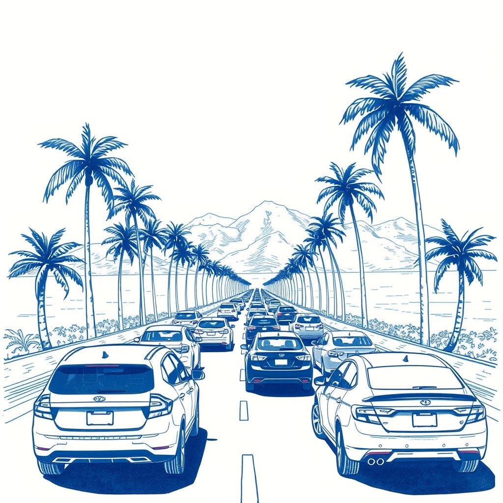 Gros embouteillages à La Réunion suite à un accident matériel à Montcaprice