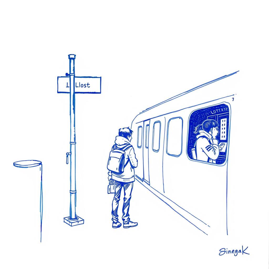 Billets de grattage perdus à la station