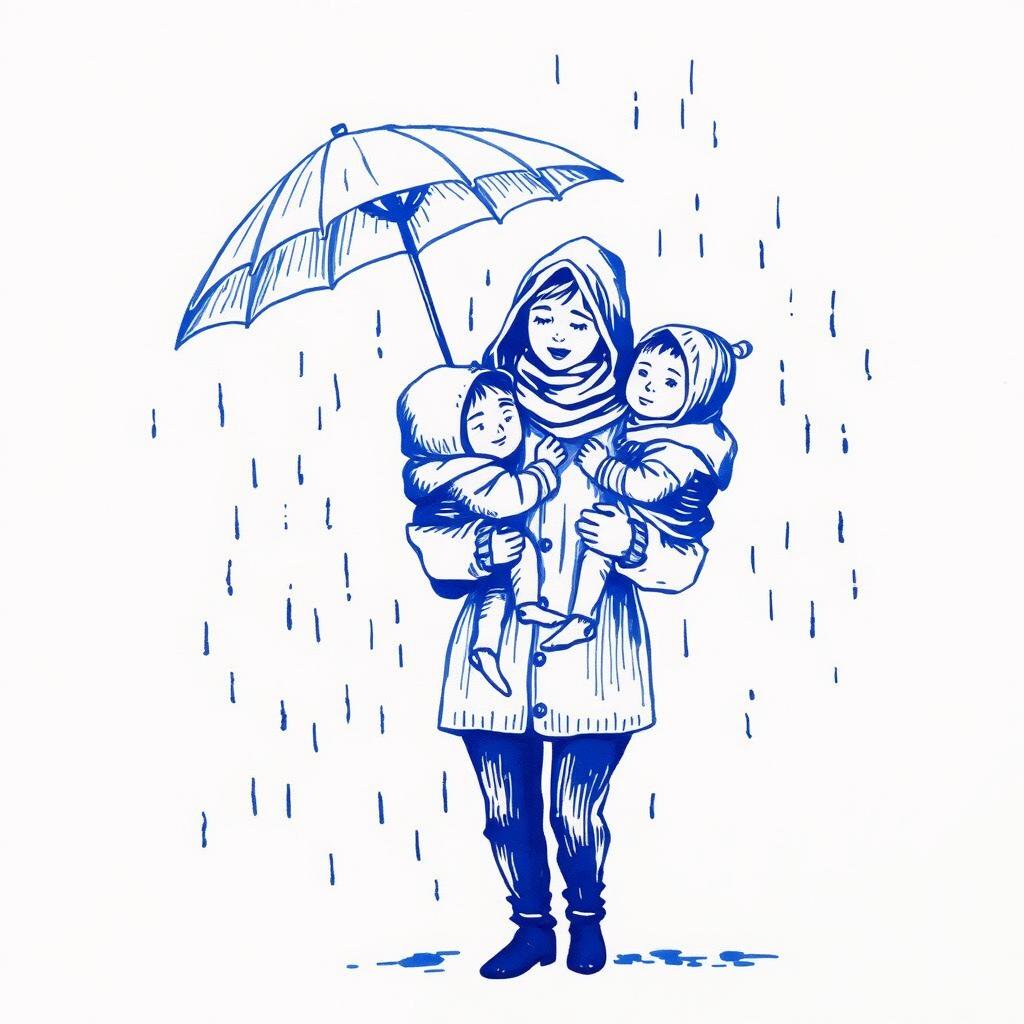 SOS pour une maman et ses petits dans le froid et la pluie