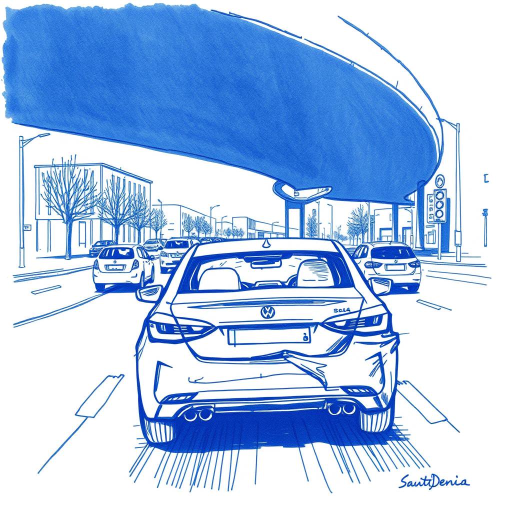 Accrochage au rond-point du pont couvert à Saint-Denis